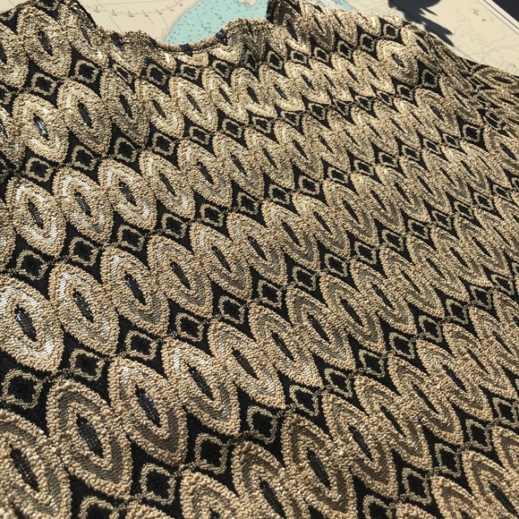 Vintage Brochure Gold Patterned Metallic Blouse - Picture 4 of 5